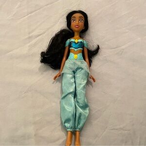 Disney Princess Jasmine Doll in Sparkling Aqua Outfit with Black Hair 11” tall